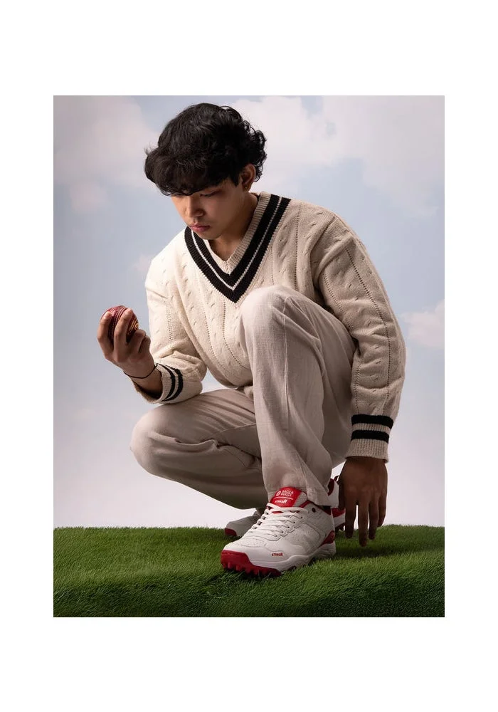 Bacca Bucci Red White STRIKER Cricket Shoes for Men | Best Price UAE